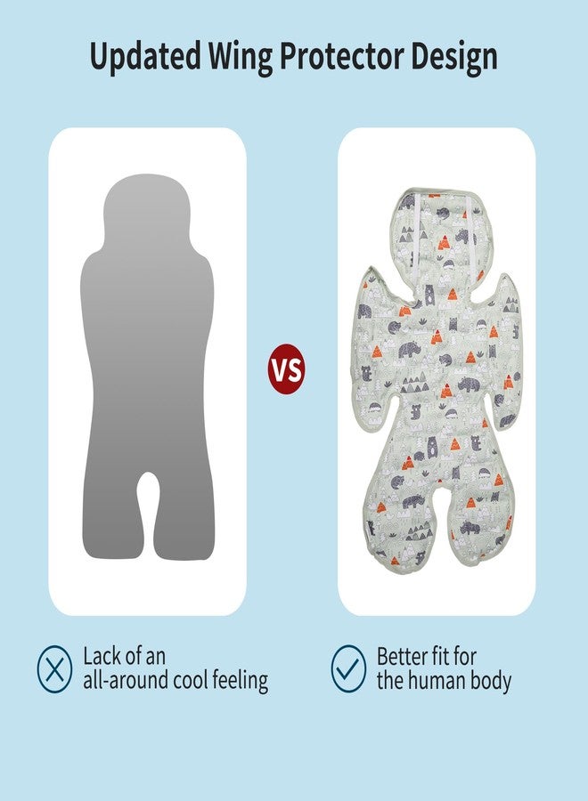 Gresource Car Seat Gel Baby Cooling Pad, Double Sided and Fordable Breathable Ice Seat Liner Cooler Mat Cushion for Stroller, Baby Chair, Child Safety Car Seat, Cribs and Bassinets (Forest) - Image 3